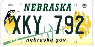 NE license plate XKY792