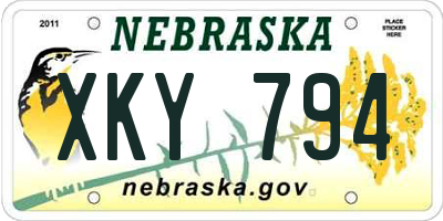 NE license plate XKY794
