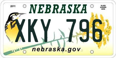 NE license plate XKY796