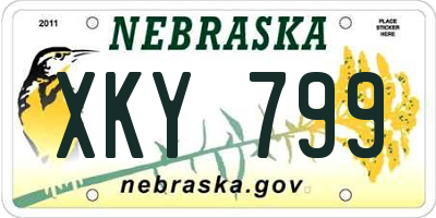 NE license plate XKY799