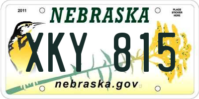 NE license plate XKY815