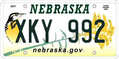 NE license plate XKY992
