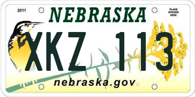 NE license plate XKZ113