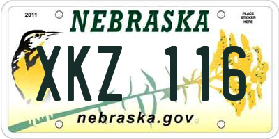 NE license plate XKZ116