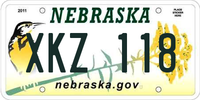 NE license plate XKZ118