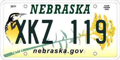 NE license plate XKZ119