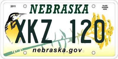 NE license plate XKZ120