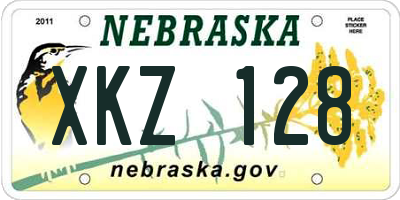 NE license plate XKZ128