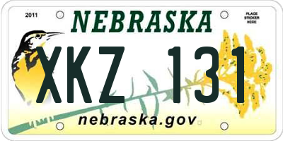 NE license plate XKZ131