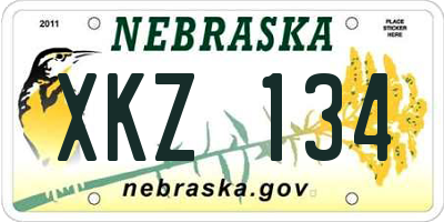 NE license plate XKZ134