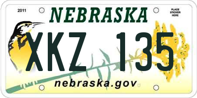 NE license plate XKZ135
