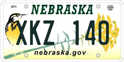 NE license plate XKZ140