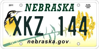 NE license plate XKZ144