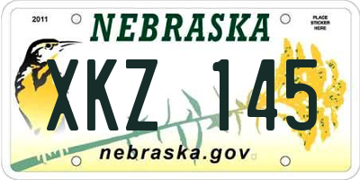 NE license plate XKZ145