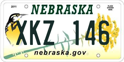 NE license plate XKZ146