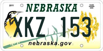 NE license plate XKZ153