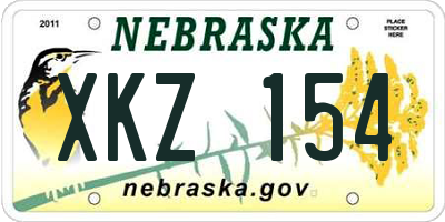 NE license plate XKZ154