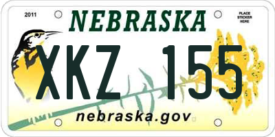 NE license plate XKZ155
