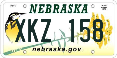 NE license plate XKZ158