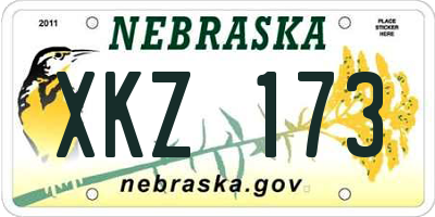 NE license plate XKZ173