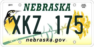 NE license plate XKZ175