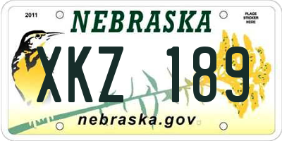 NE license plate XKZ189
