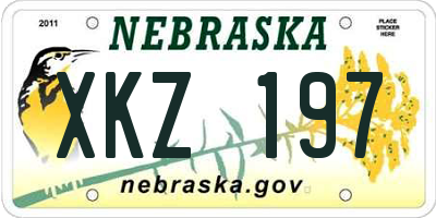 NE license plate XKZ197