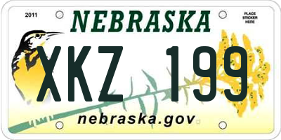 NE license plate XKZ199