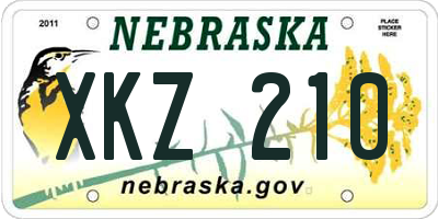 NE license plate XKZ210