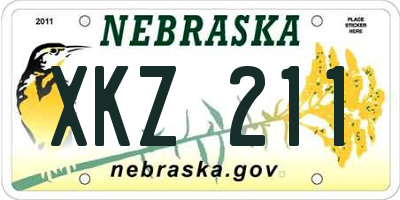 NE license plate XKZ211