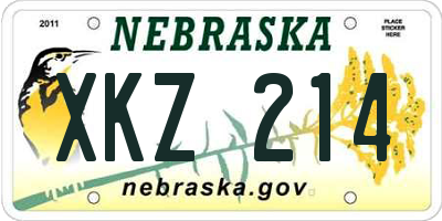 NE license plate XKZ214