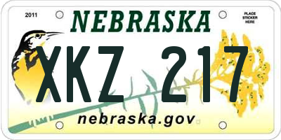 NE license plate XKZ217