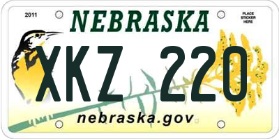 NE license plate XKZ220