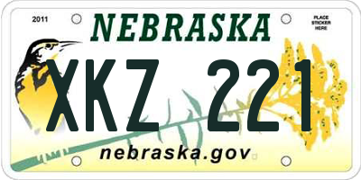 NE license plate XKZ221