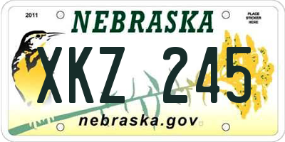 NE license plate XKZ245