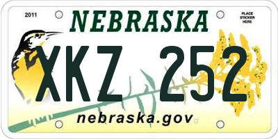 NE license plate XKZ252