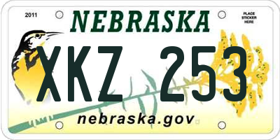 NE license plate XKZ253