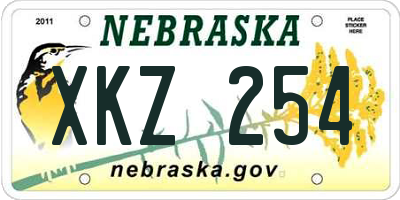NE license plate XKZ254