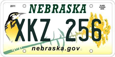 NE license plate XKZ256