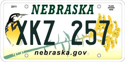 NE license plate XKZ257