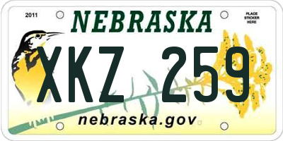 NE license plate XKZ259