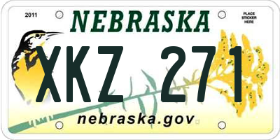 NE license plate XKZ271
