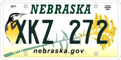 NE license plate XKZ272