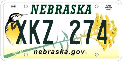 NE license plate XKZ274