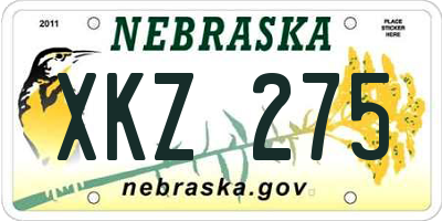 NE license plate XKZ275