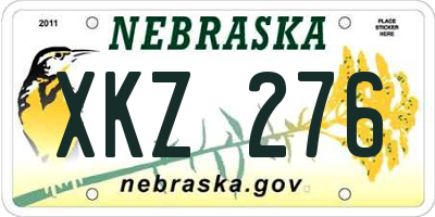 NE license plate XKZ276