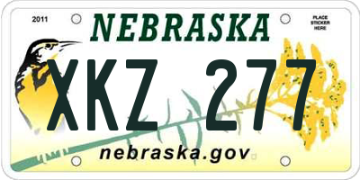 NE license plate XKZ277