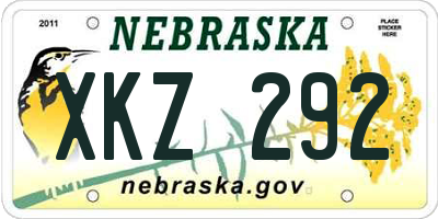 NE license plate XKZ292