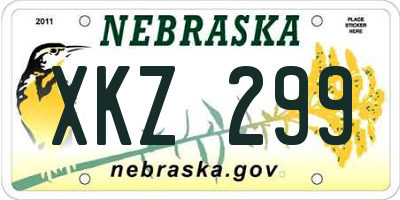 NE license plate XKZ299