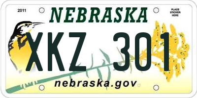 NE license plate XKZ301